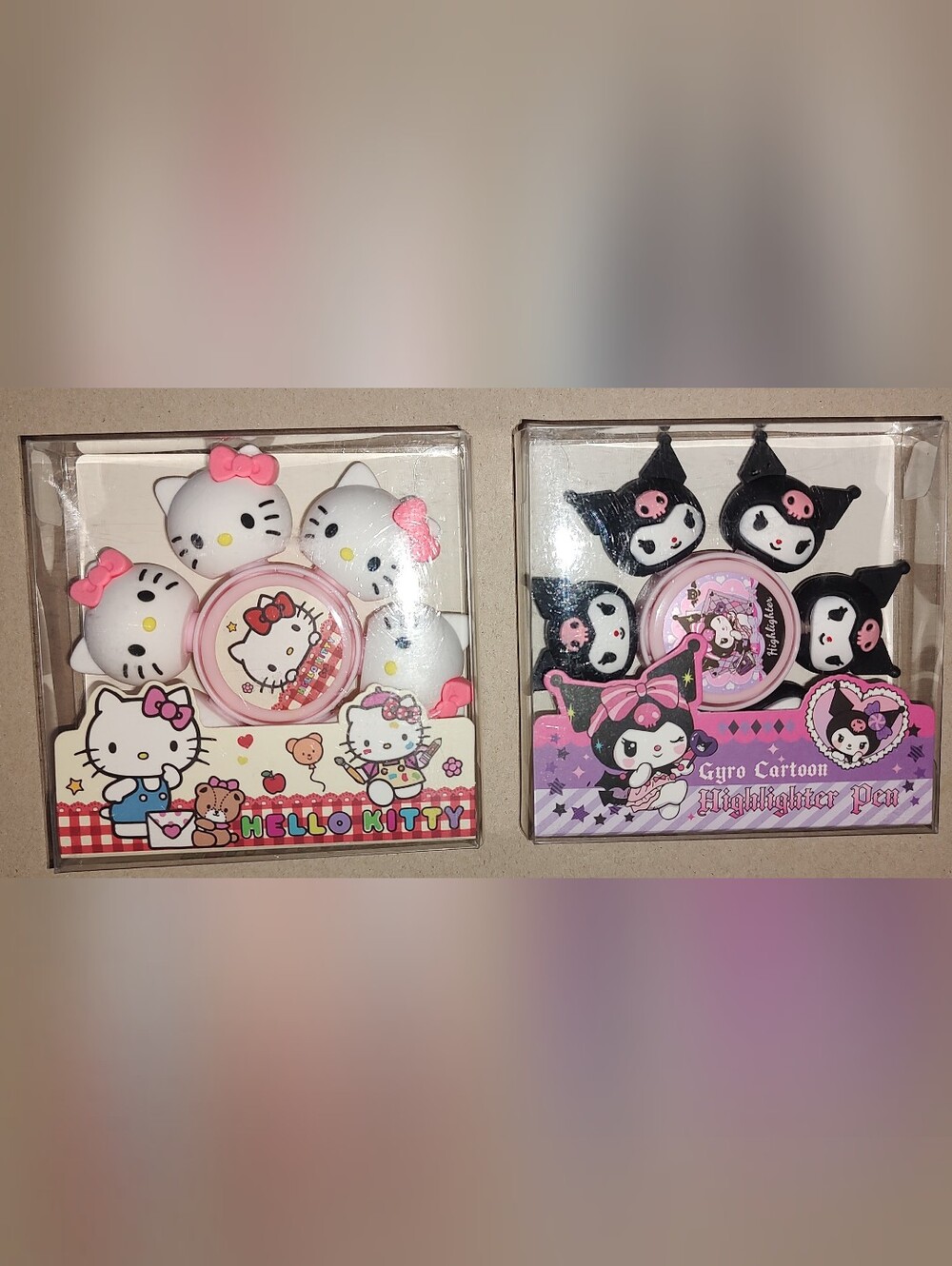 New! Sanrio Hello Kitty & Kuromi Highlighter Pen Spinners Set